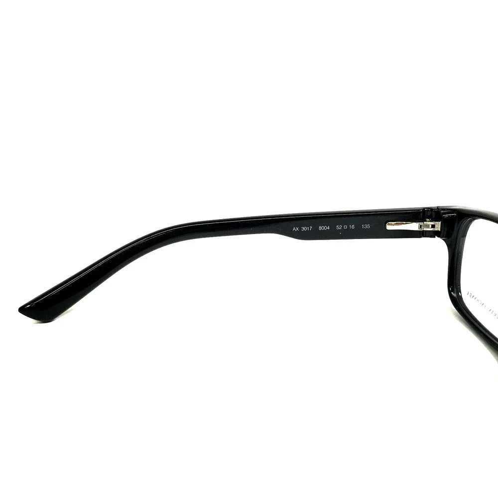 Armani Exchange Eyeglasses Frames AX3017 8004 Polished Black Rectangle 52-16-135 - Picture 10 of 12